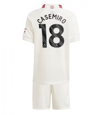 Manchester United Casemiro #18 Koszulka Trzecich Dziecięca 2023-24 Krótki Rękaw (+ Krótkie spodenki)